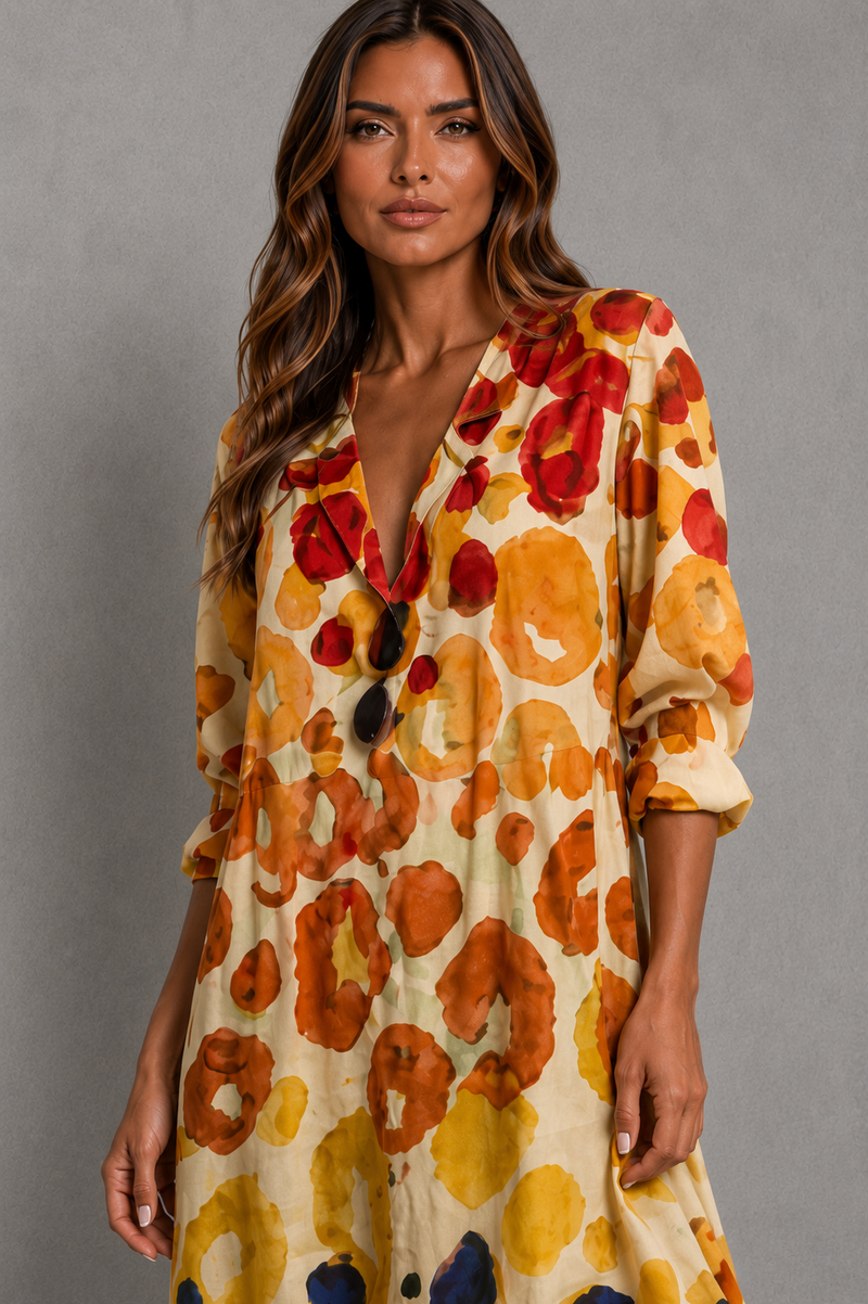 Women’s Printed Shirt Dress with Relaxed Fit for Casual Summer & Holiday Wear