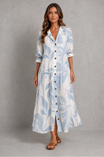 Women’s Printed Shirt Dress with Relaxed Fit for Casual Summer & Holiday Wear