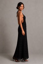 Women’s Ruched Smocked Maxi Dress with Tie Detail for Wedding, Casual & Occasion Wear