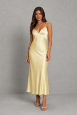 Women’s Satin Slip Maxi Dress with Cross Back Straps for Evening & Occasion Wear