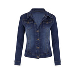 Blue denim jacket on a white background