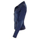 Blue denim jacket on a white background