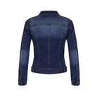 Blue denim jacket on a white background