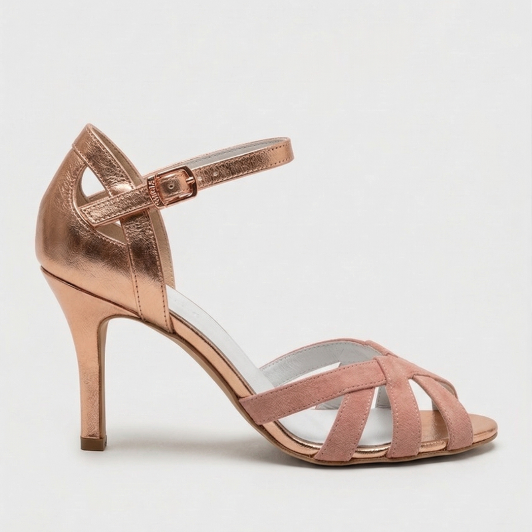 Women’s T-strap low heel sandals with comfortable fit and open design
