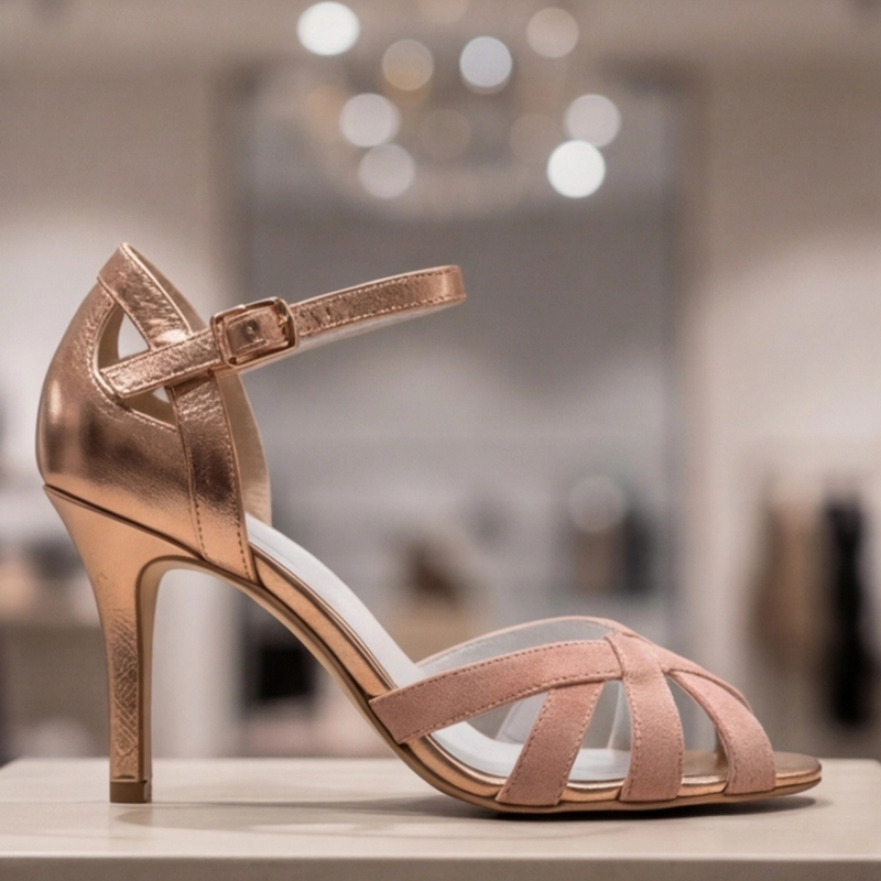 Women’s T-strap low heel sandals with comfortable fit and open design