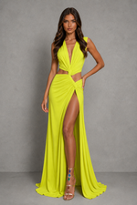 Women’s Twist Waist Maxi Dress with High Side Split for Formal & Evening Wear