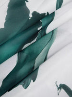 Close-up of green fabric with a white background