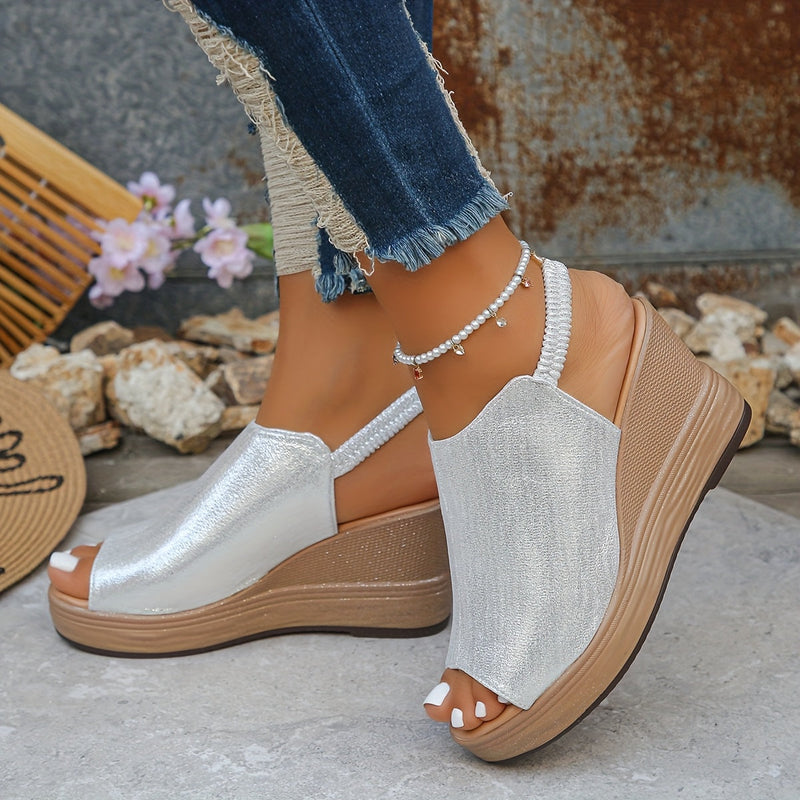 Women’s wedge comfort sandals with open toe platform design