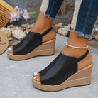 Women’s wedge comfort sandals with open toe platform design